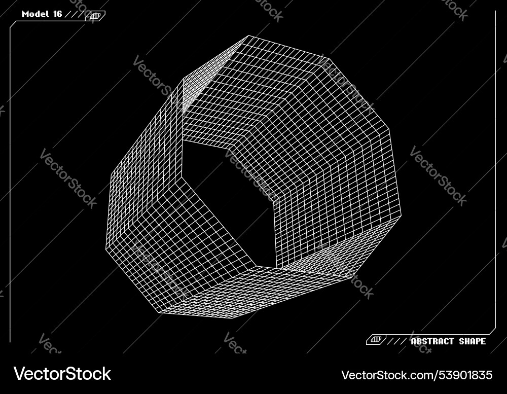 Abstract 3d wireframe shape or basic element Abstract 3d wireframe shape or basic element vector image