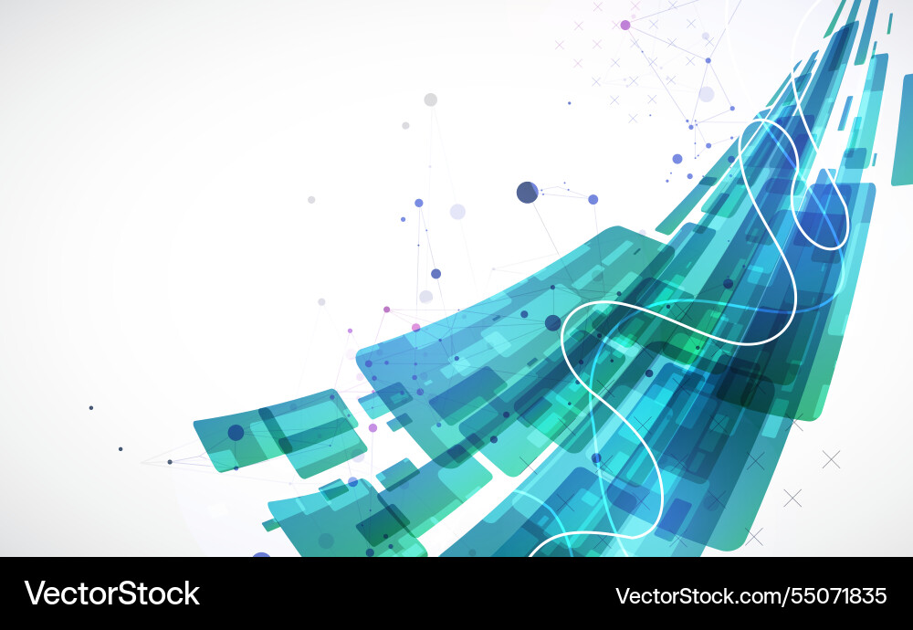 Abstract wave of rectangles with plexus elements Abstract wave of rectangles with plexus elements vector image