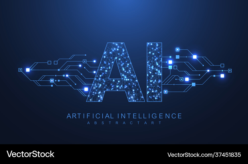 Artificial intelligence and machine learning Artificial intelligence and machine learning vector image