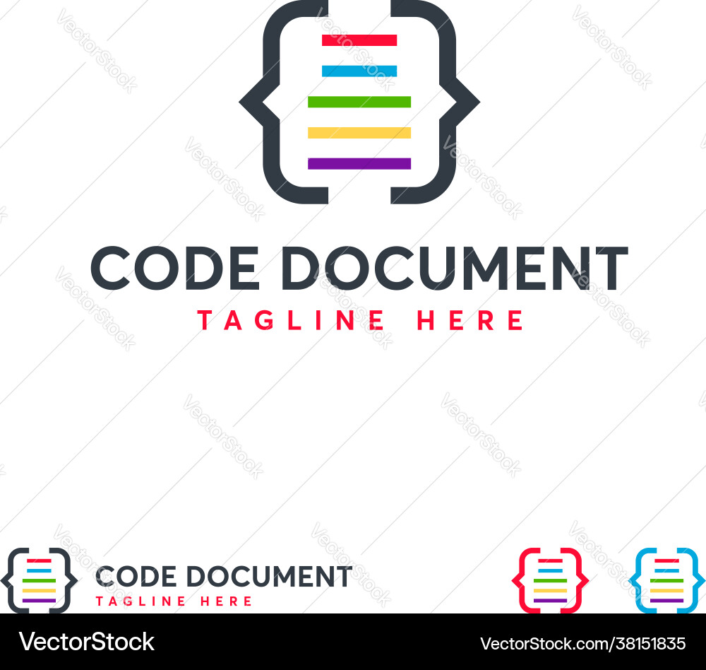 Code document logo designs coding Code document logo designs coding vector image