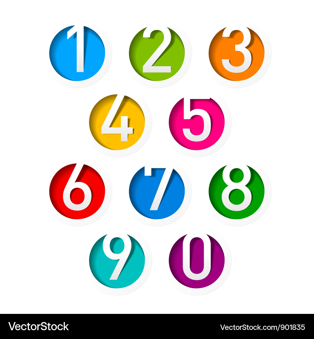 Colorful Number Set vector image