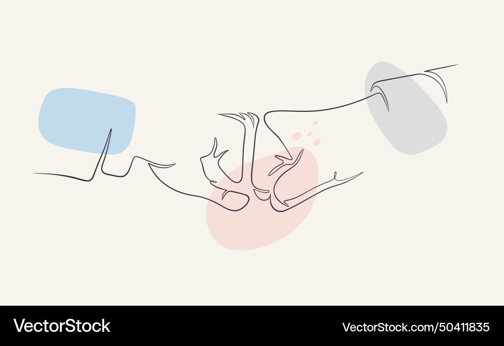 Continuous one simple single abstract line vector image