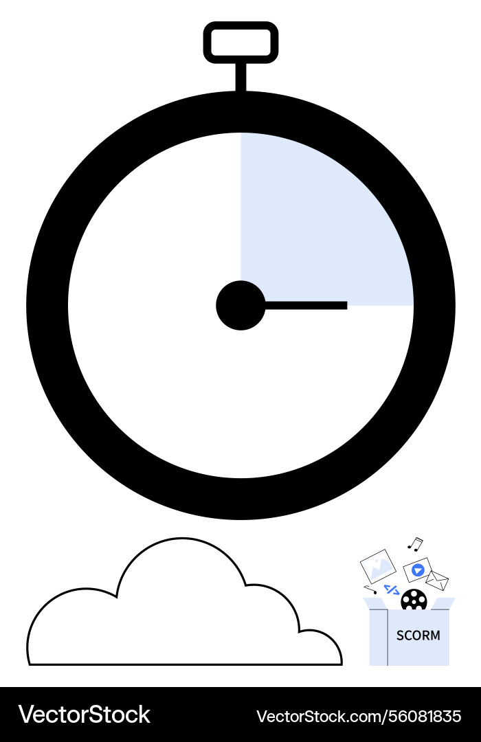 Countdown timer with cloud and scorm component Countdown timer with cloud and scorm component vector image