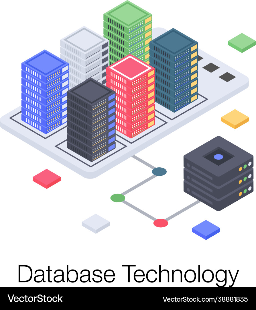 Database technology vector image