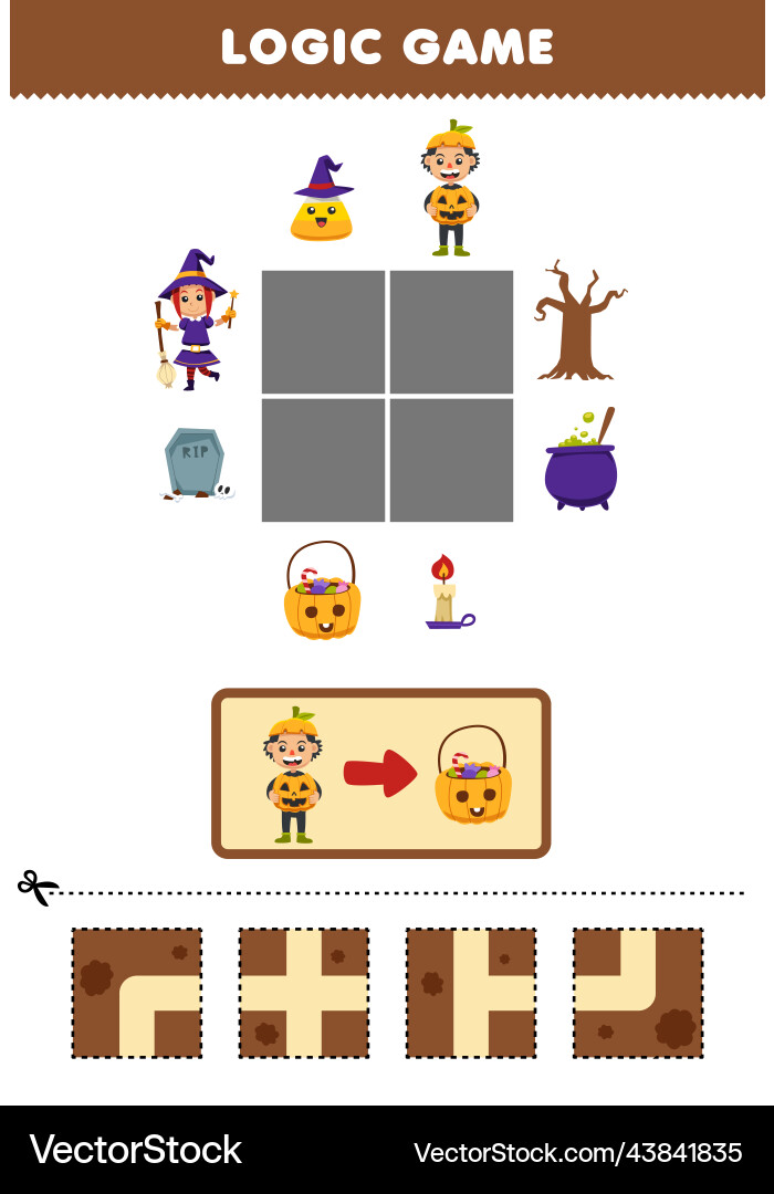 Education game for children logic puzzle build Education game for children logic puzzle build vector image