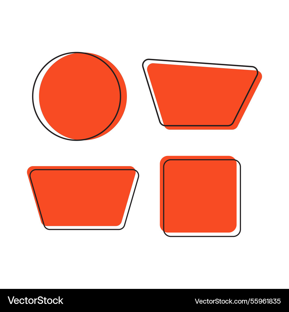 Element set shape geometry with outline Element set shape geometry with outline vector image
