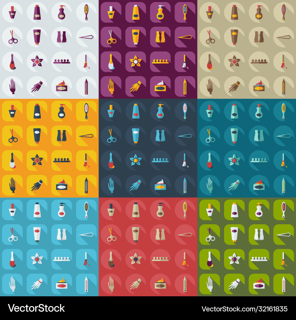 Flat concept set modern design with shadow vector image