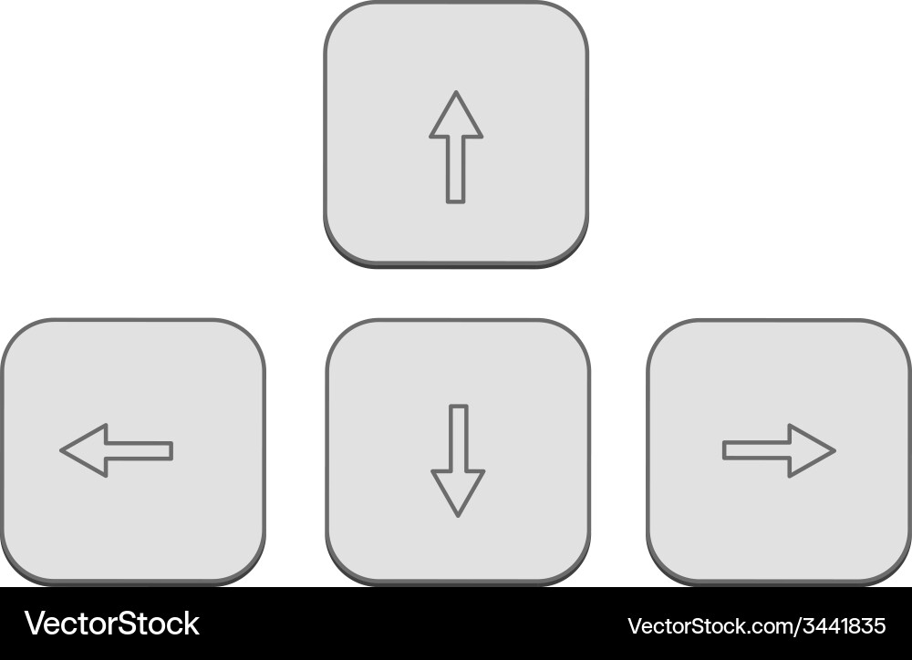 Flat design keybord arrows set in blue Vector Image