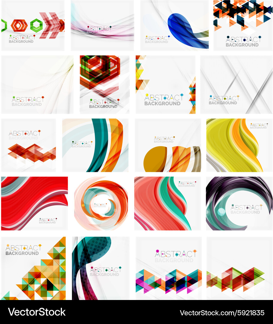Geometric Abstract Swirls & Lines Vector Image