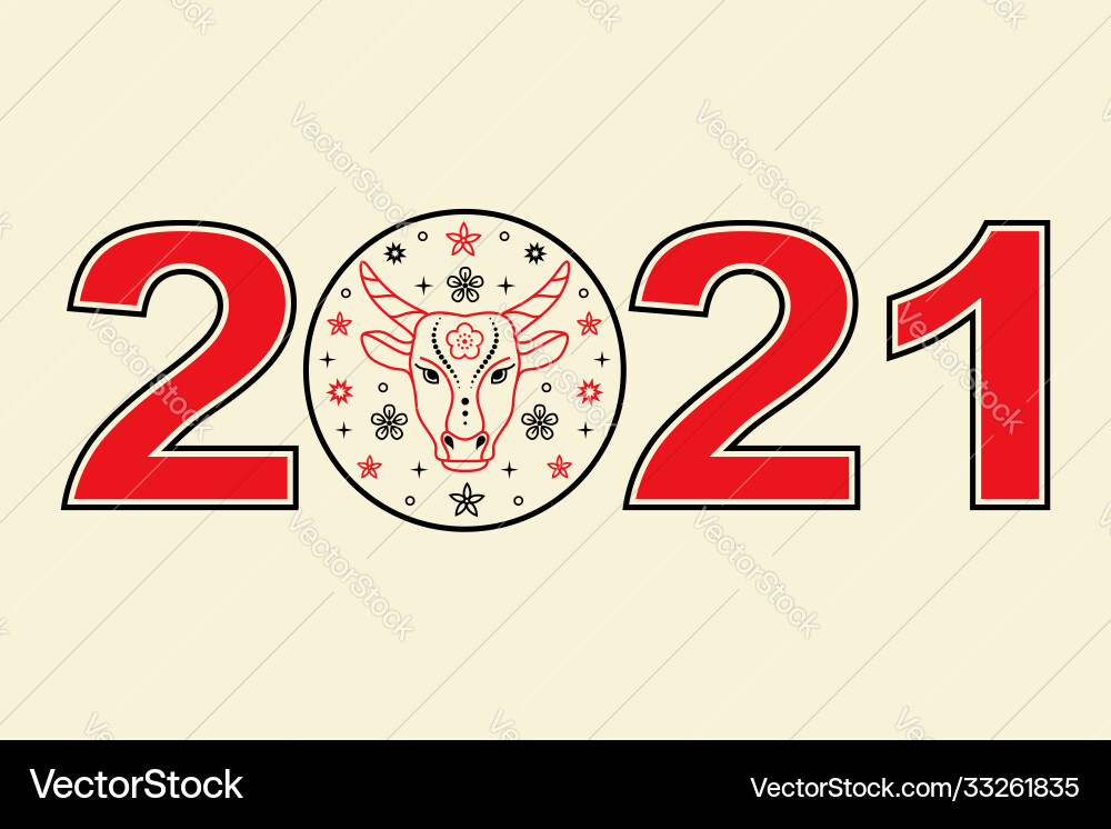 Lunar new year 2021 Lunar new year 2021 vector image