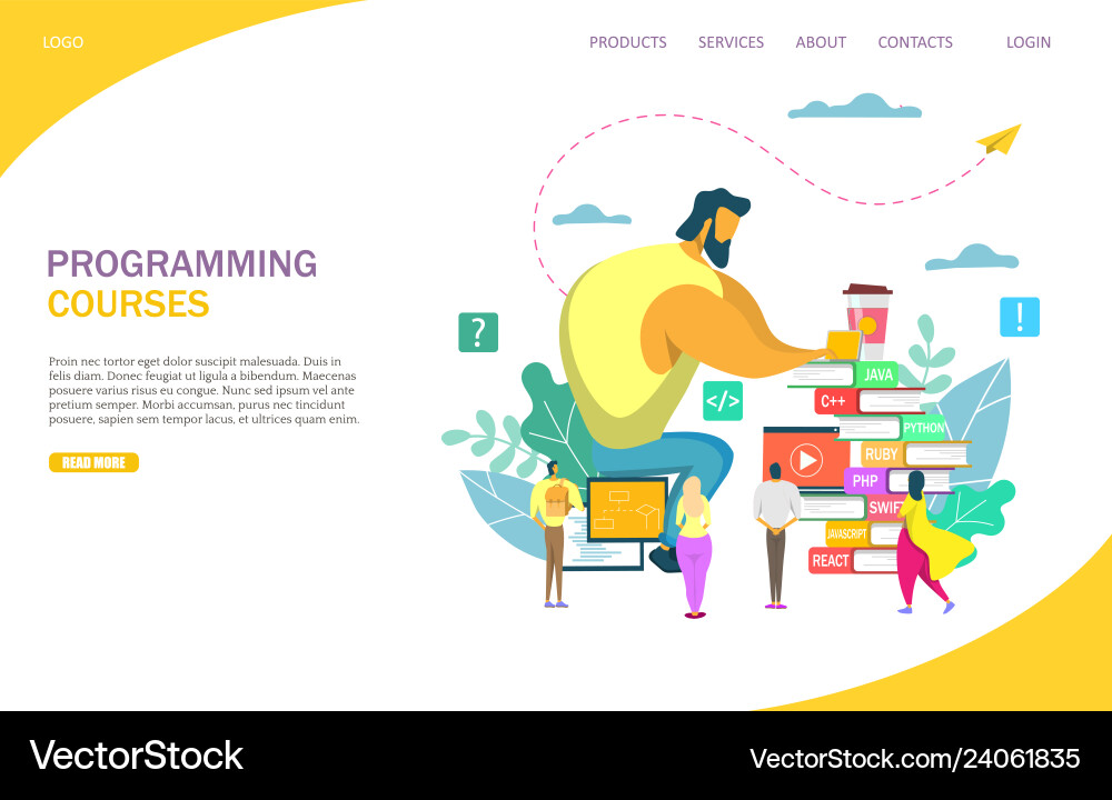 Programming Website Template vector image