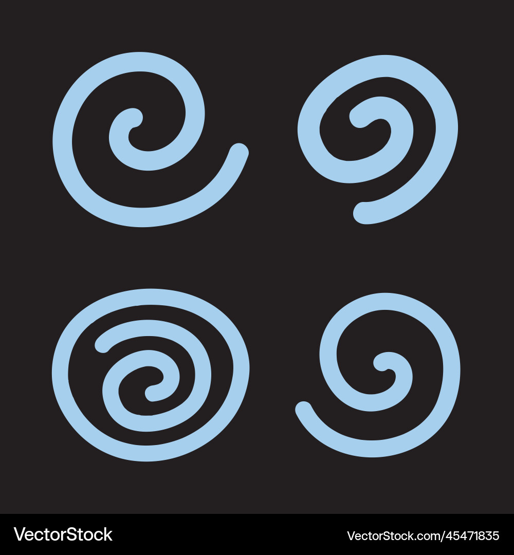 Set aus Drall Spirallinien Icon flaches Design Set aus Drall Spirallinien Icon flaches Design vektorbild