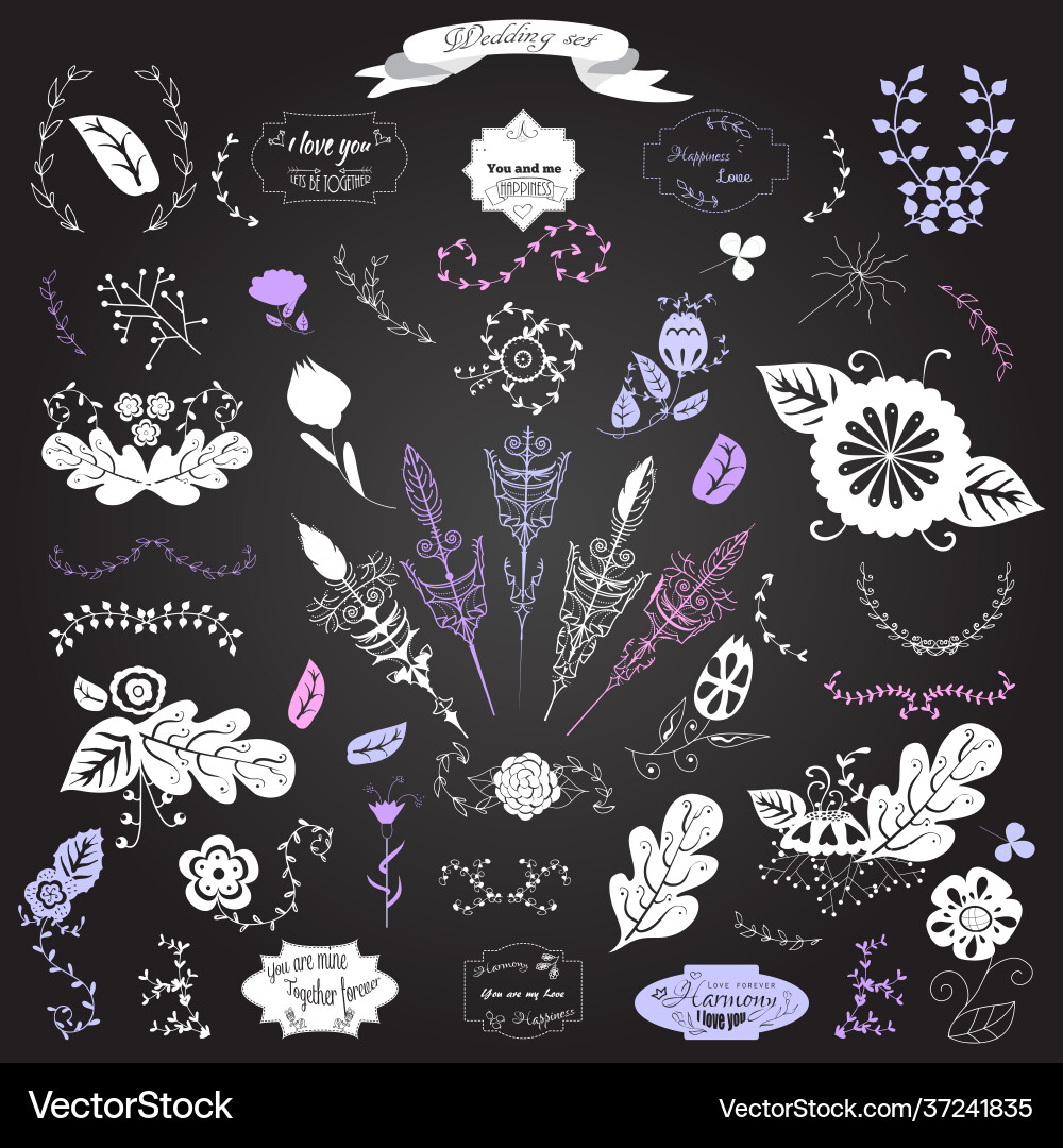 Set ornate frames and scroll elements Set ornate frames and scroll elements vector image