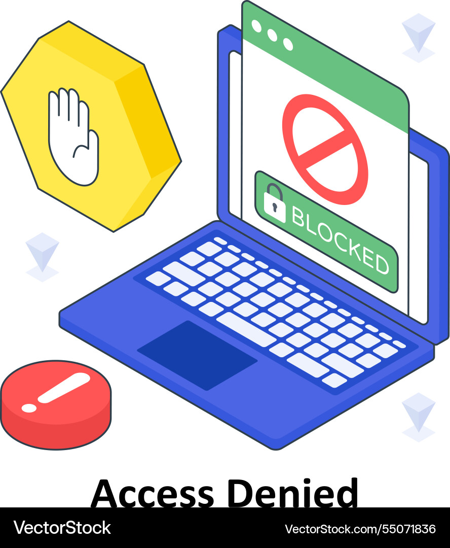 Access denied isometric colored eps vector image