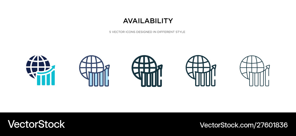 Availability icon in different style two colored vector image