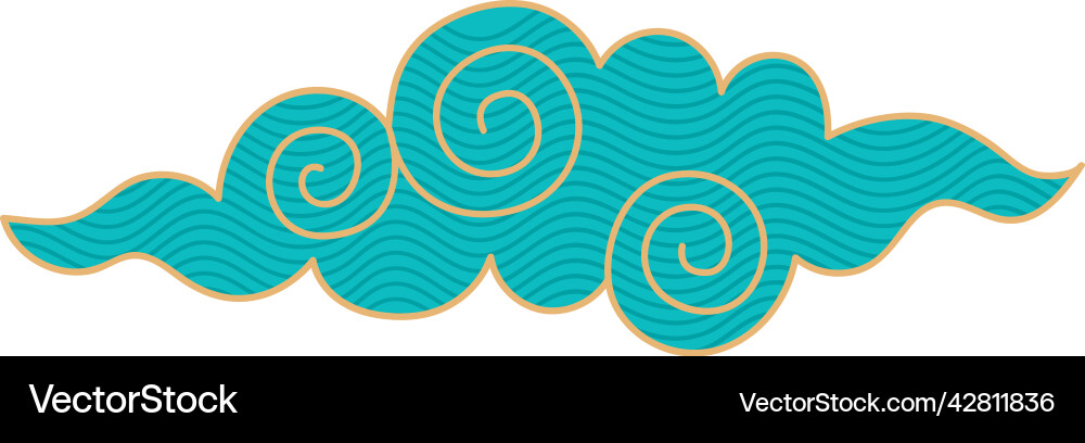 Blue chinese cloud Royalty Free Vector Image - VectorStock