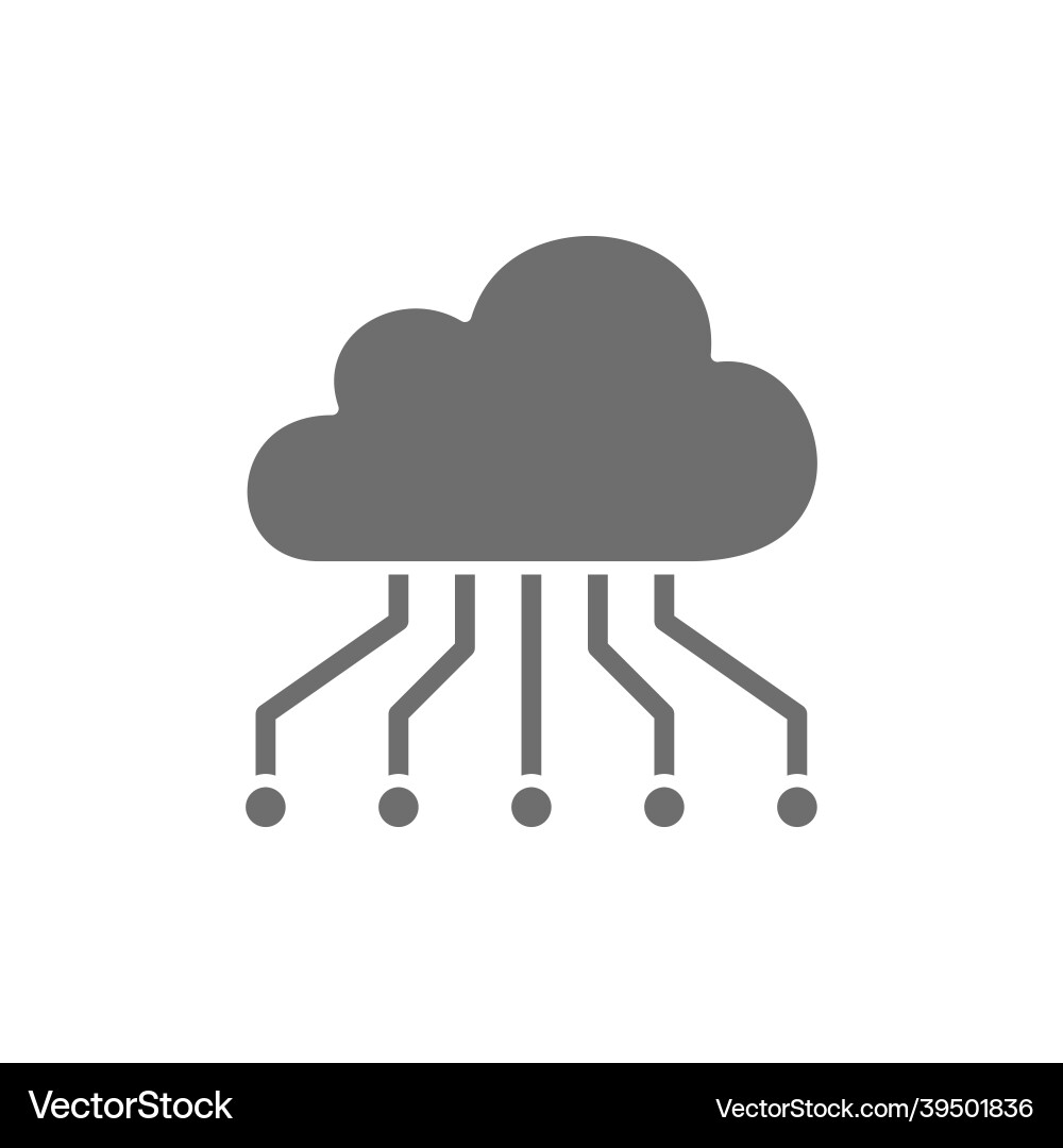 Cloud with closed contacts blockchain grey icon Cloud with closed contacts blockchain grey icon vector image