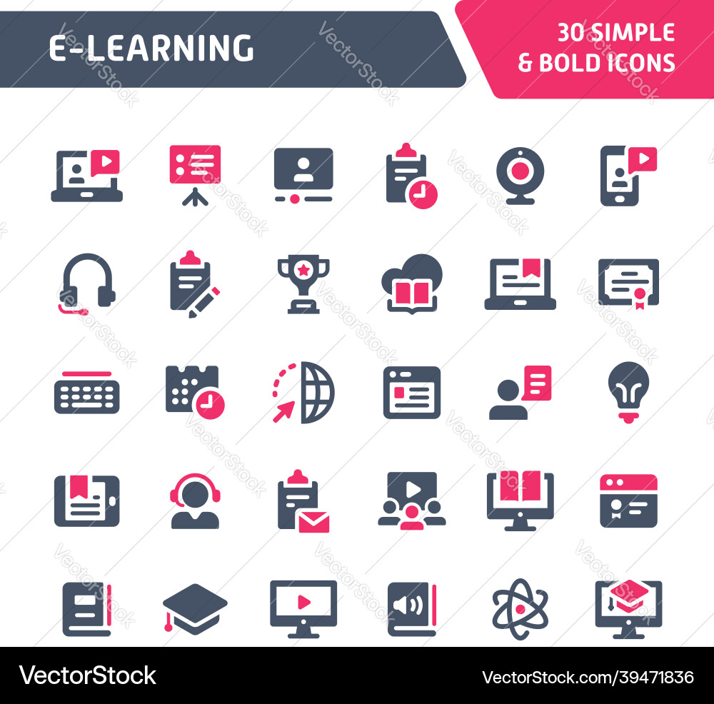 E-learning icon set Vector Image