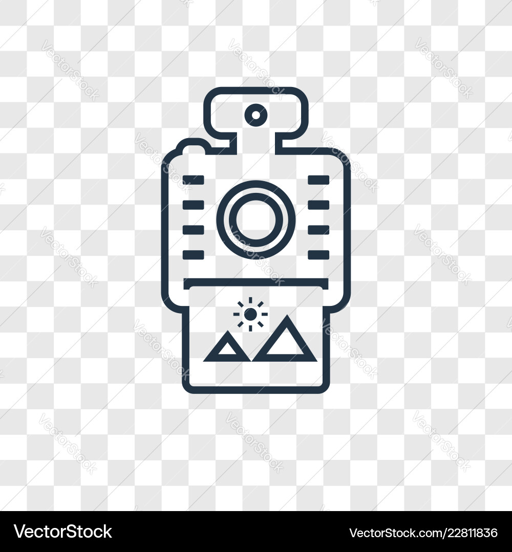Instant camera concept linear icon isolated Instant camera concept linear icon isolated vector image