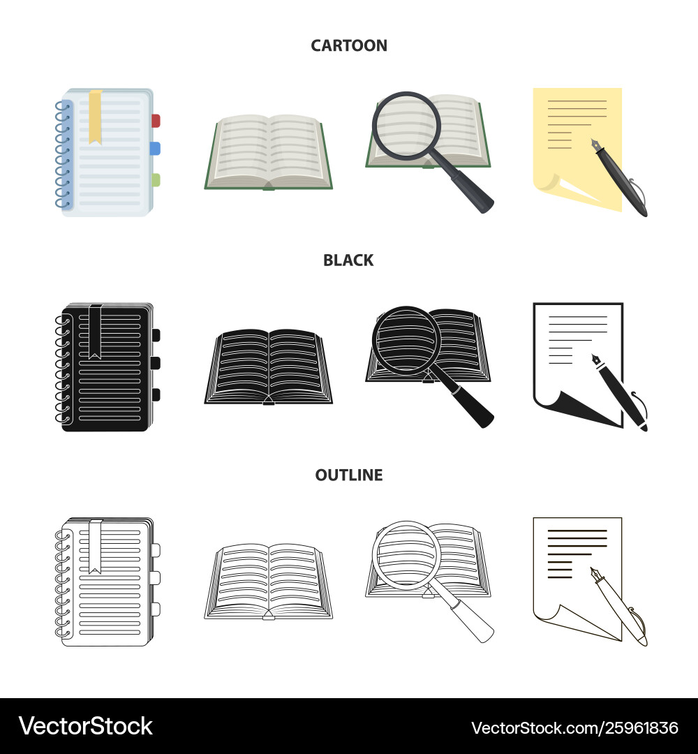 Isolated object book and open icon set Vector Image