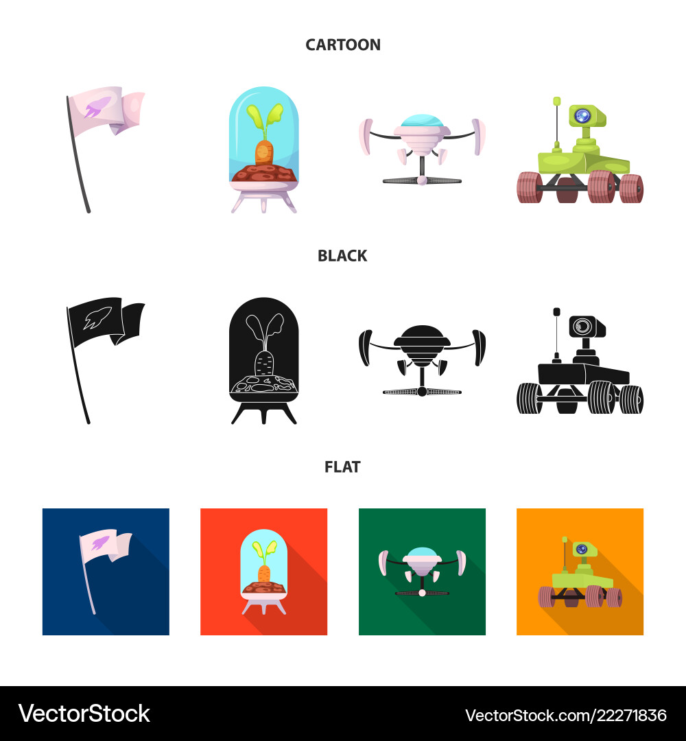 Isolated object of mars and space icon set Isolated object of mars and space icon set vector image