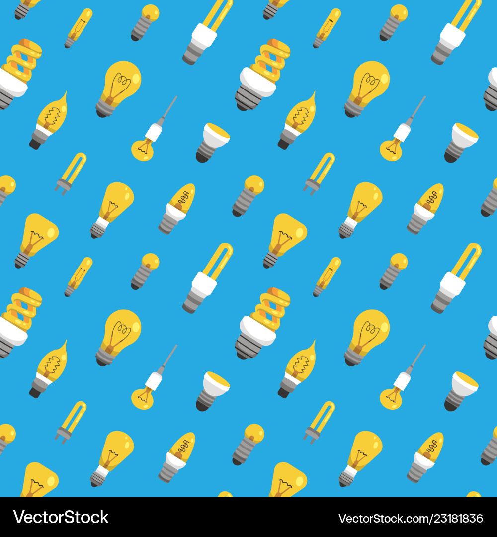 Light bulb seamless pattern color lamp background Light bulb seamless pattern color lamp background vector image