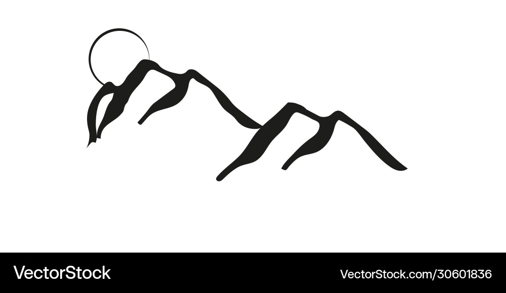 Minimalist landscape hills mountain logo Minimalist landscape hills mountain logo Vector Image