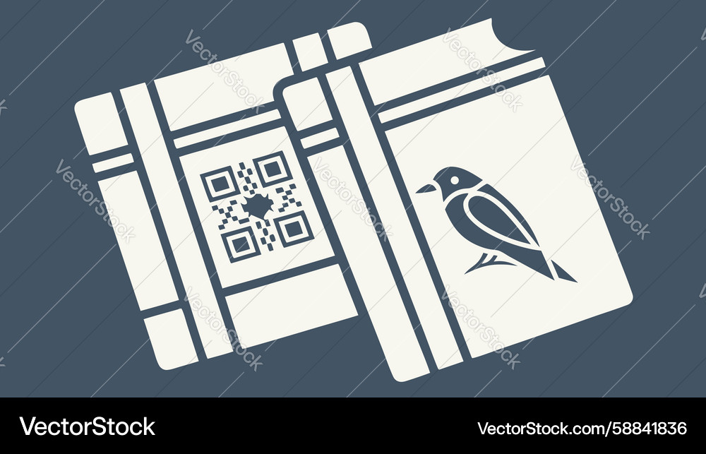 Open book with bird and abstract patterns design Vector Image