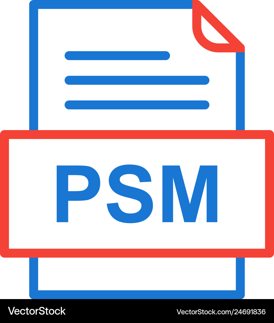 Psm file document icon Vector Image