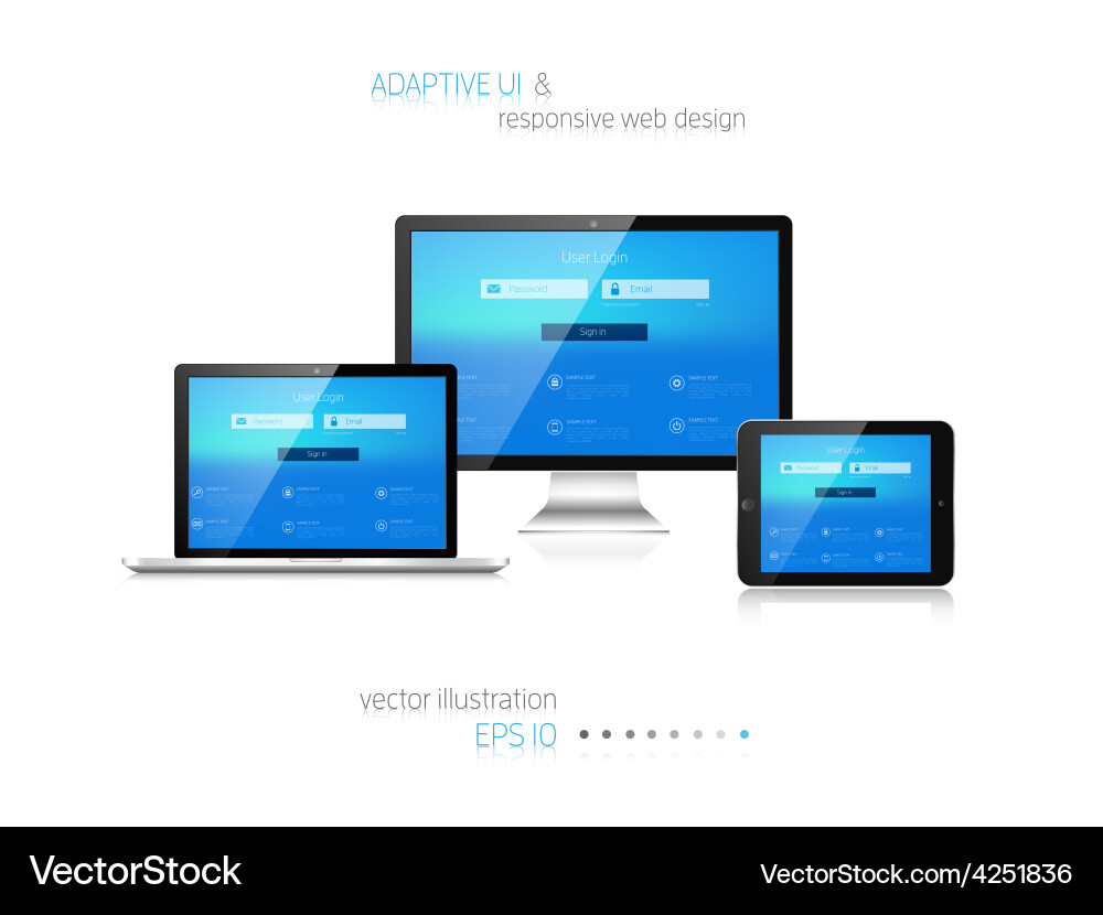 Responsive web design adaptive user interface Vector Image