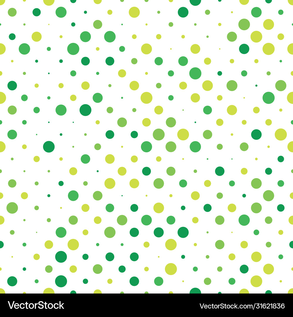 Seamless polka dot pattern green dots in random Seamless polka dot pattern green dots in random vector image