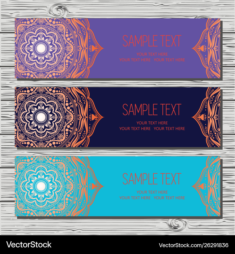Set cards in ethnic style Set cards in ethnic style vector image