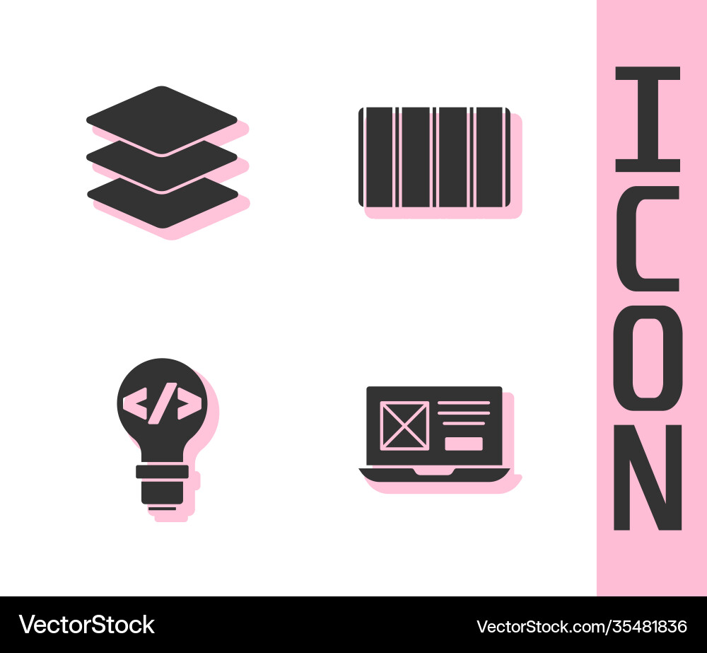 Set ui or ux design layers front end development Set ui or ux design layers front end development vector image