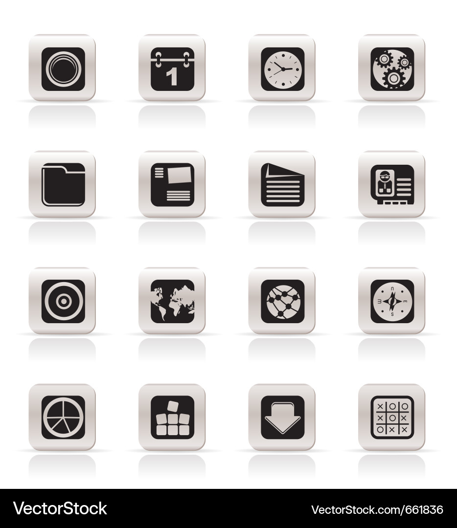 Simple mobile phone and computer icons Vector Image