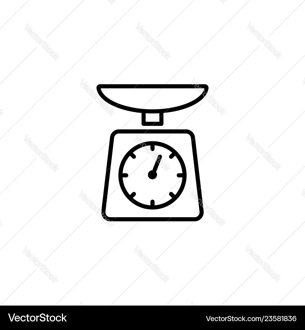 Web line icon kitchen scales black on white Web line icon kitchen scales black on white vector image