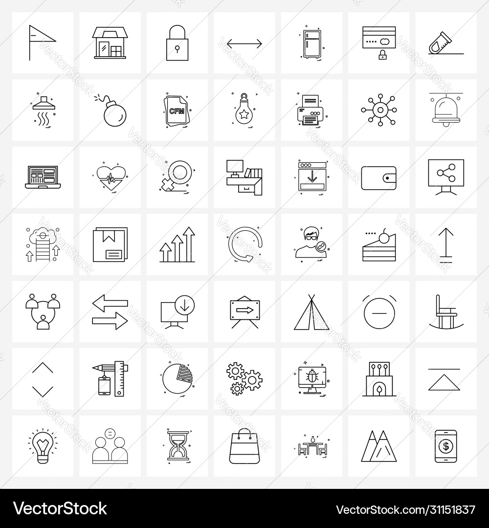 49 interface line icon set modern symbols vector image