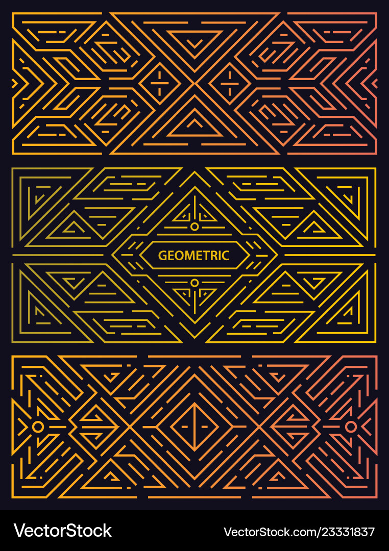Art Deco Frame Set - Linear Style vector image