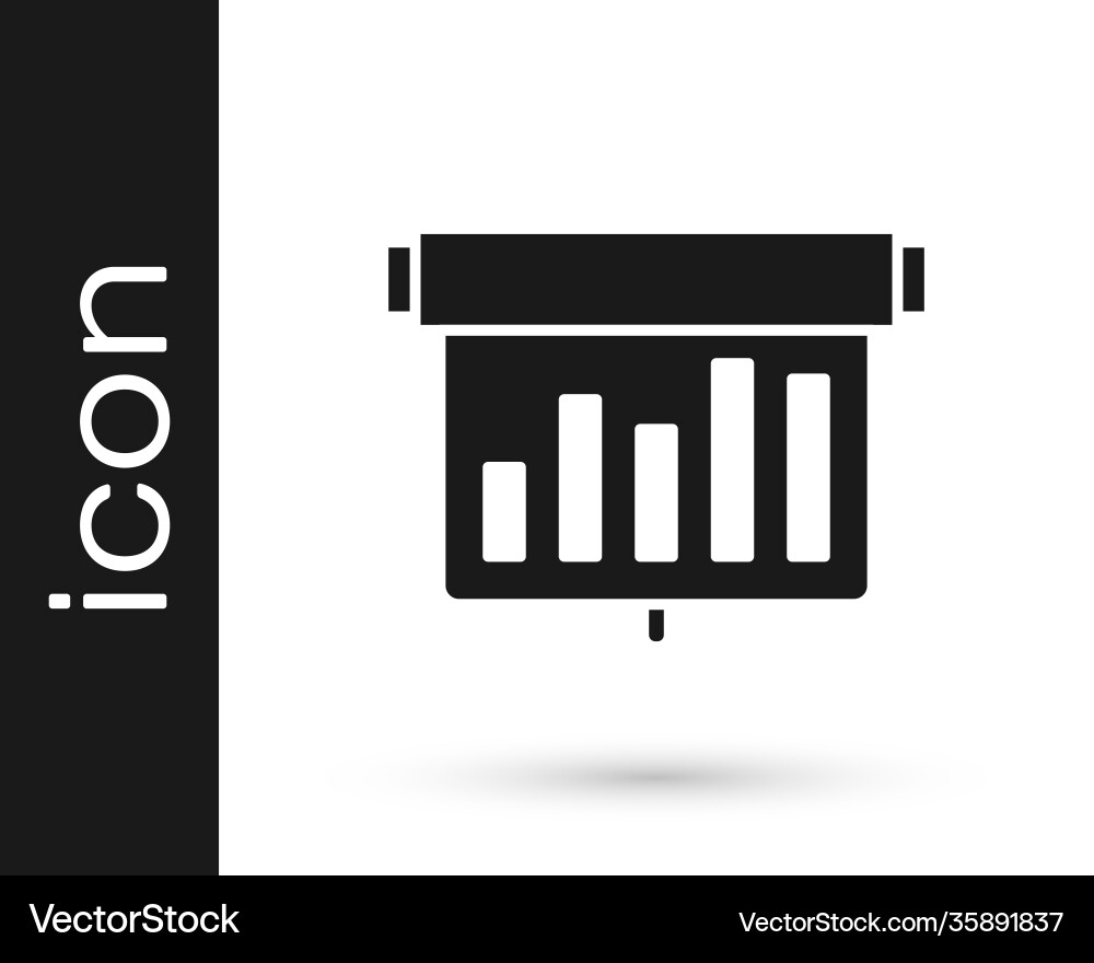 Black board with graph chart icon isolated Black board with graph chart icon isolated vector image
