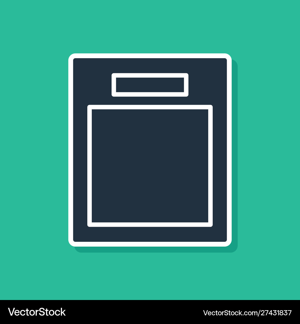 Blue empty form icon isolated on green background Blue empty form icon isolated on green background vector image
