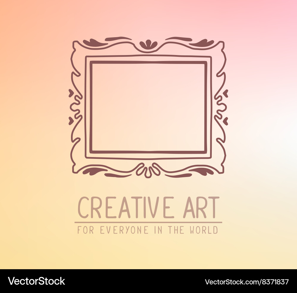 Brown color rectangular frame in modern s vector image