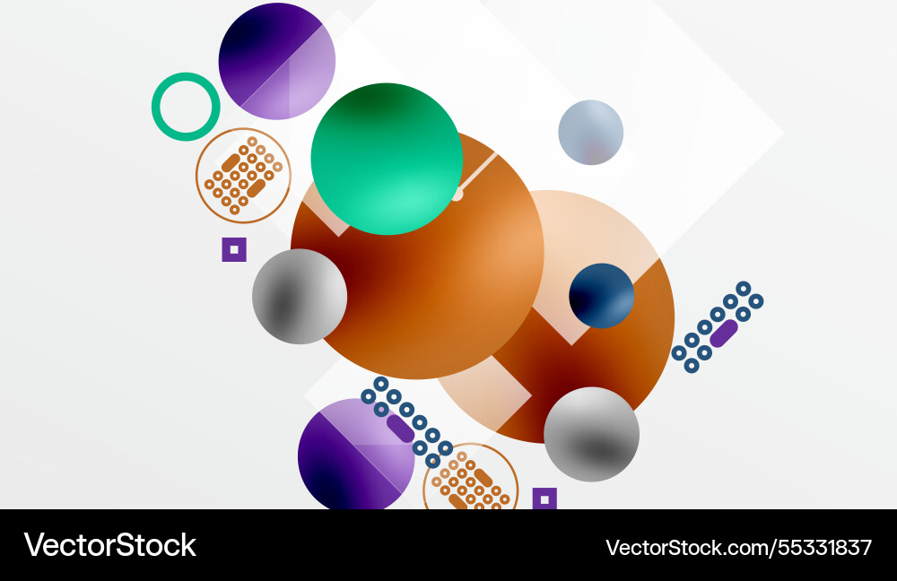 Circles and elements geometric abstract background Vector Image
