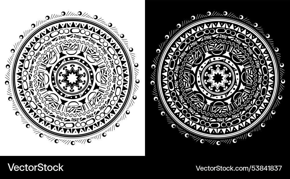 Circular black and white pattern design Circular black and white pattern design vector image