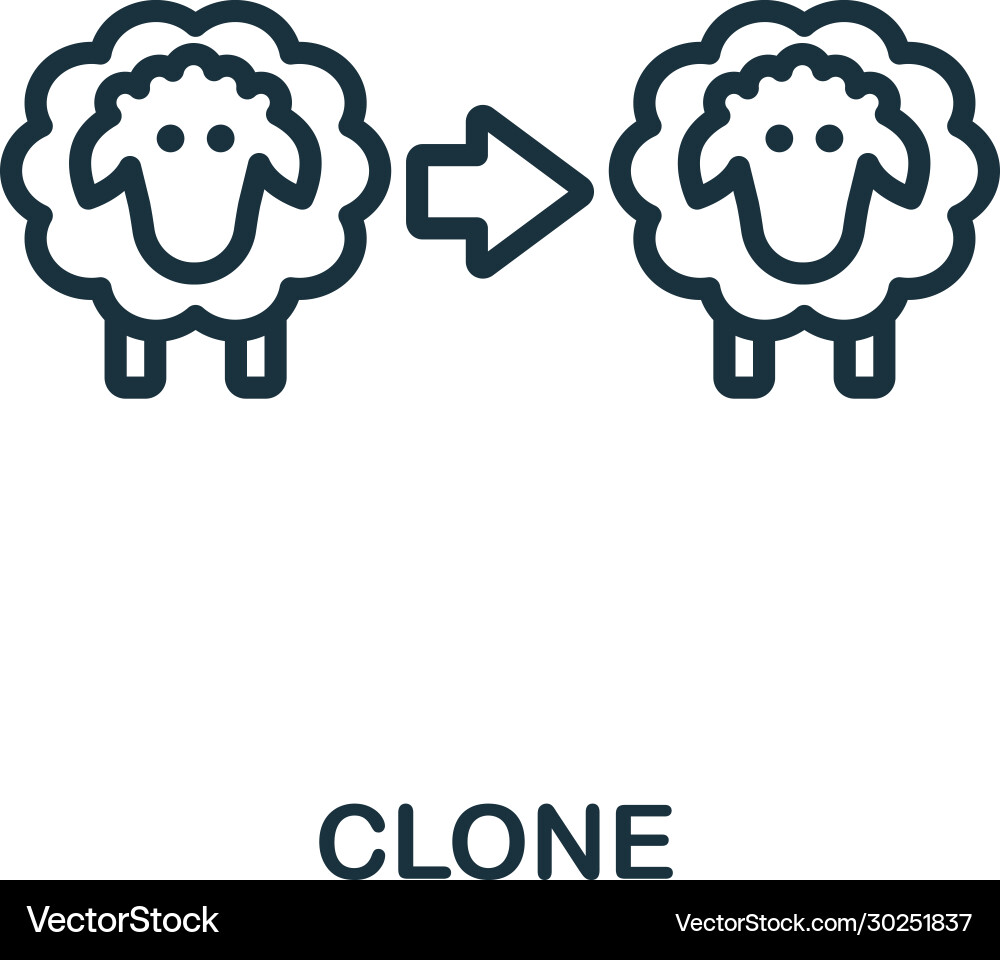Clone icon simple line element from biotechnology Clone icon simple line element from biotechnology vector image