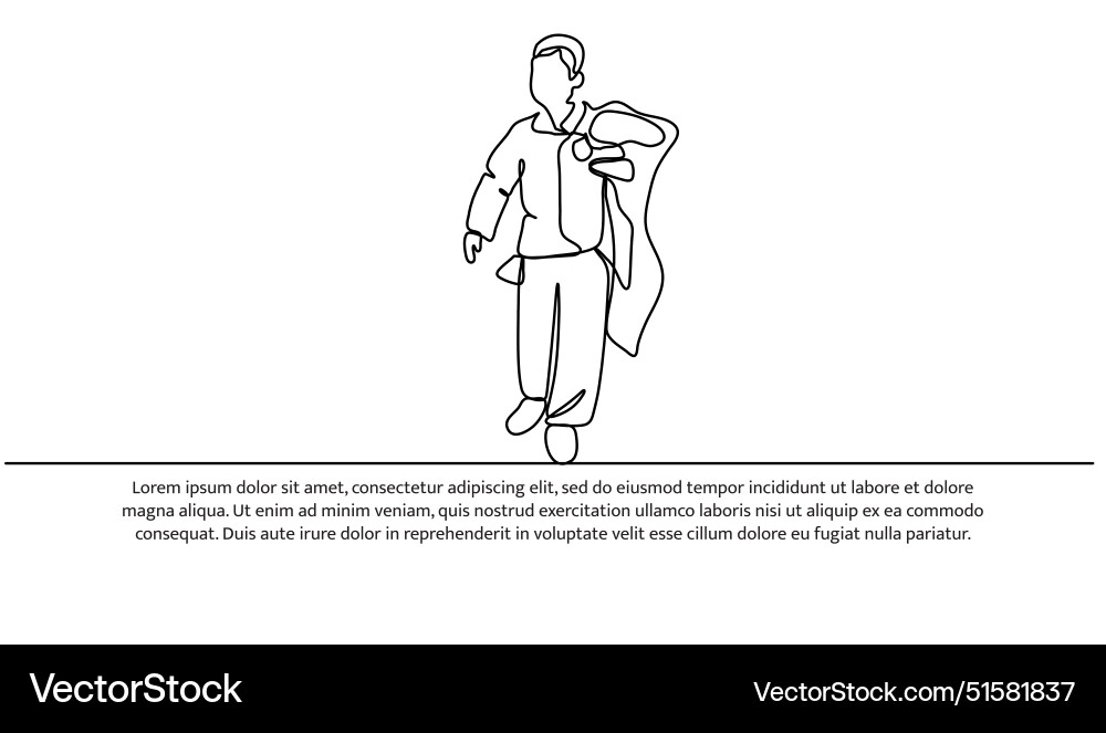 Continuous one line design of little boy works Vector Image