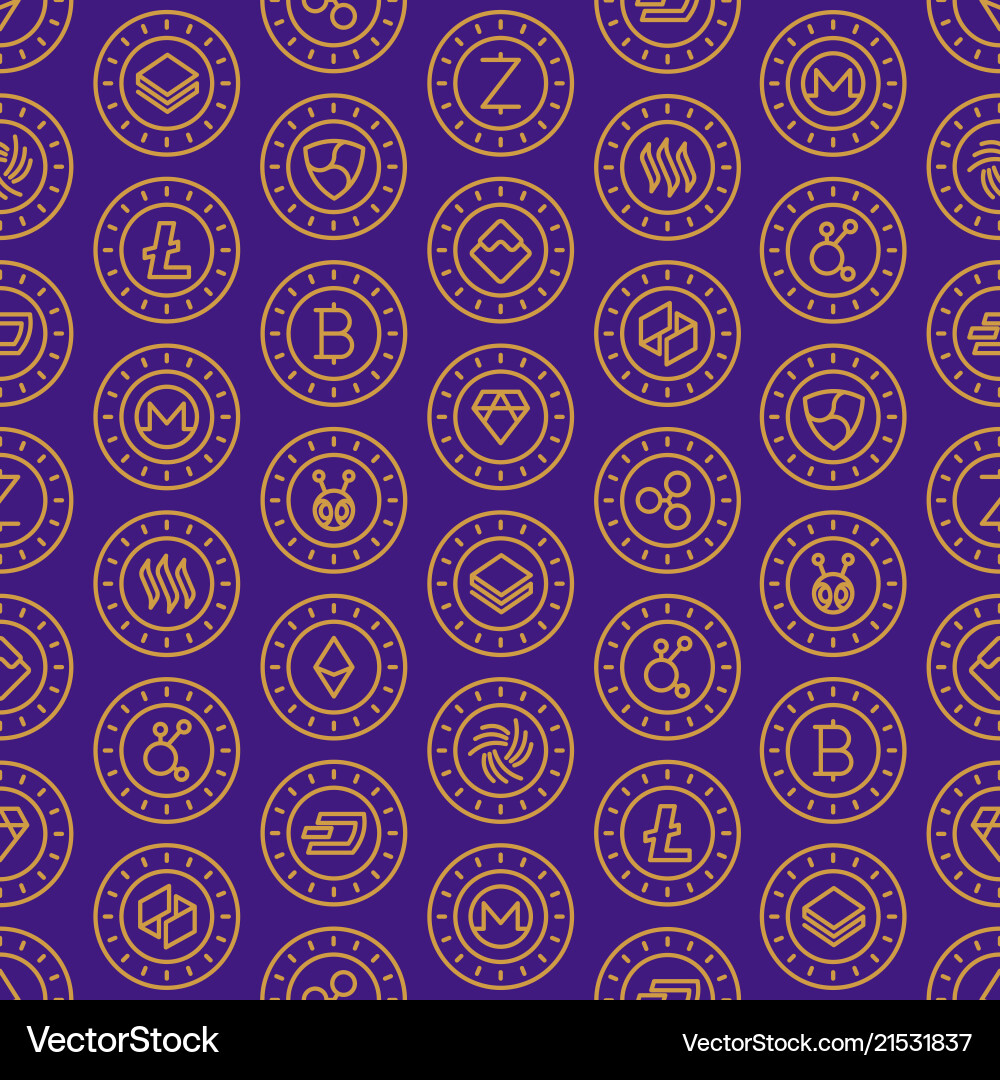 Cryptocurrency Icon Pattern vector image