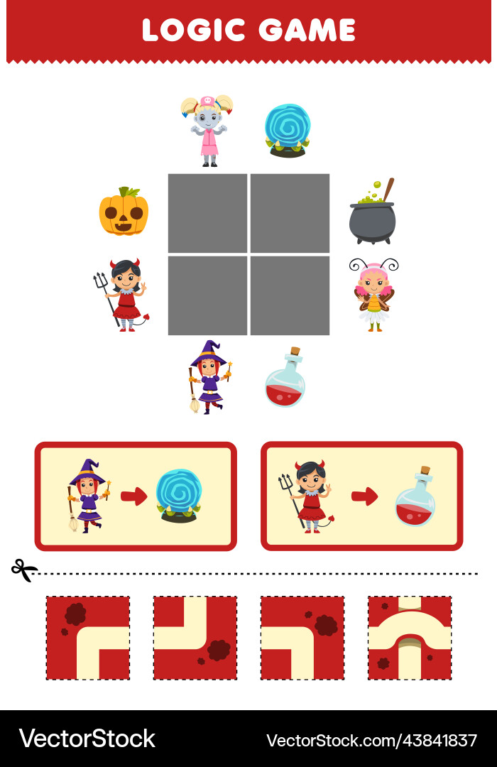 Education game for children logic puzzle build Vector Image