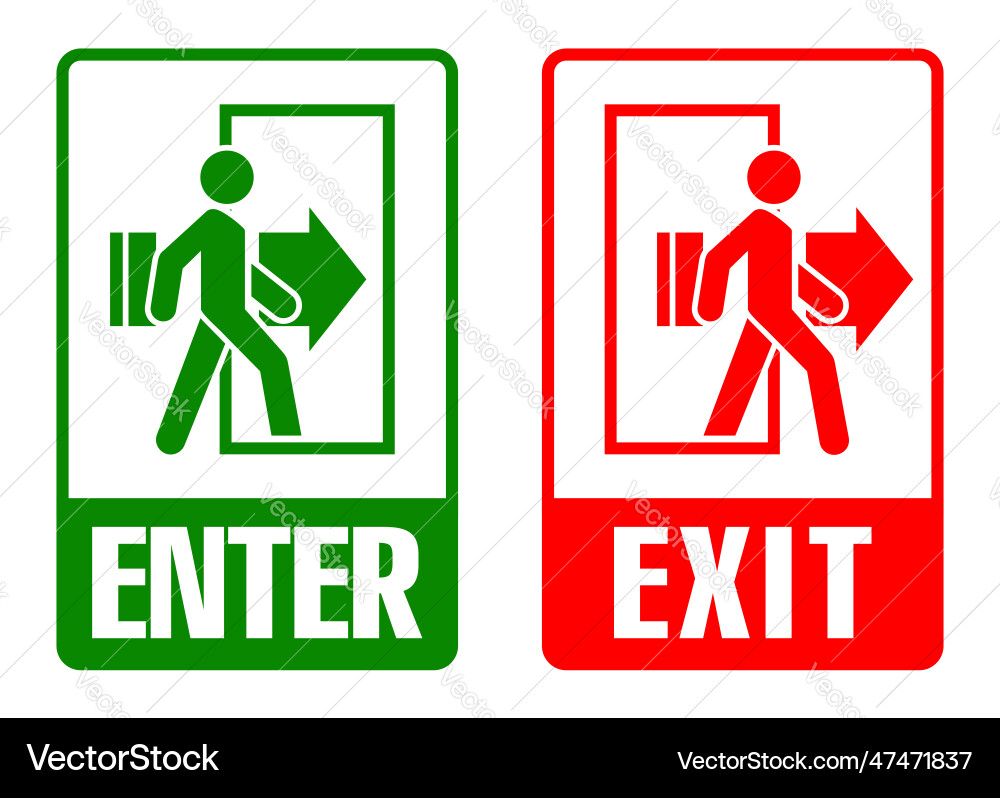 Entry and exit sign vector image