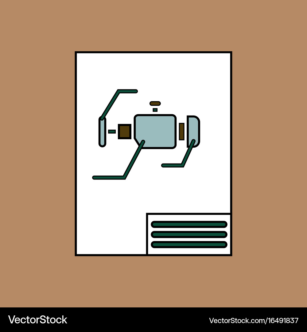 Flat icon design collection motor circuit vector image