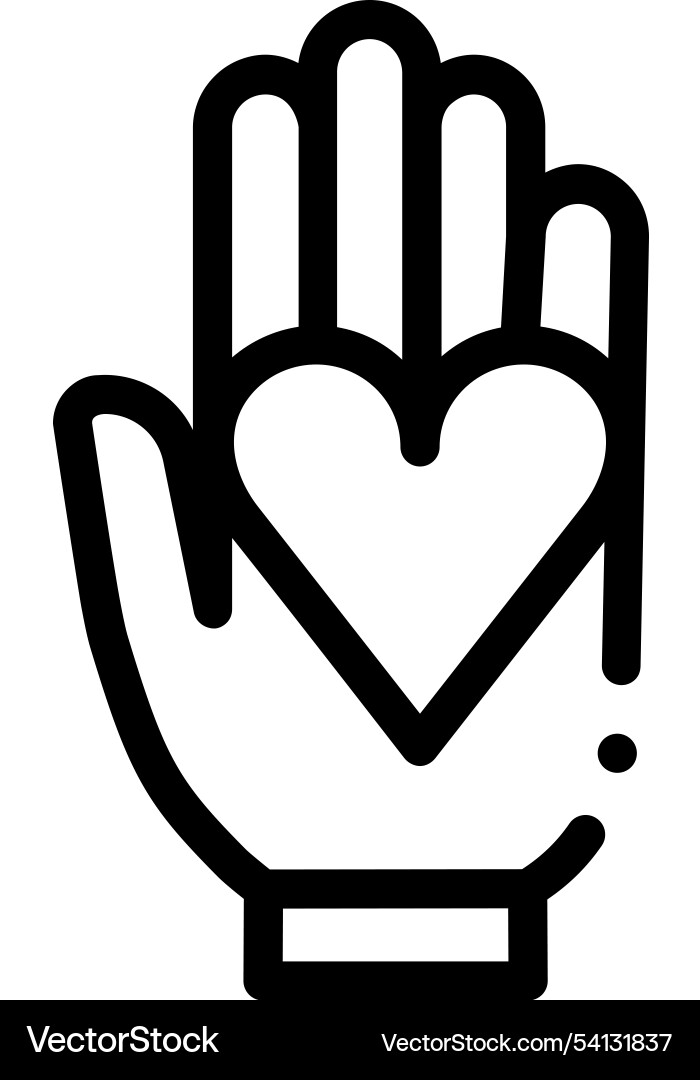 Hand icon thin linear style design isolated Hand icon thin linear style design isolated vector image