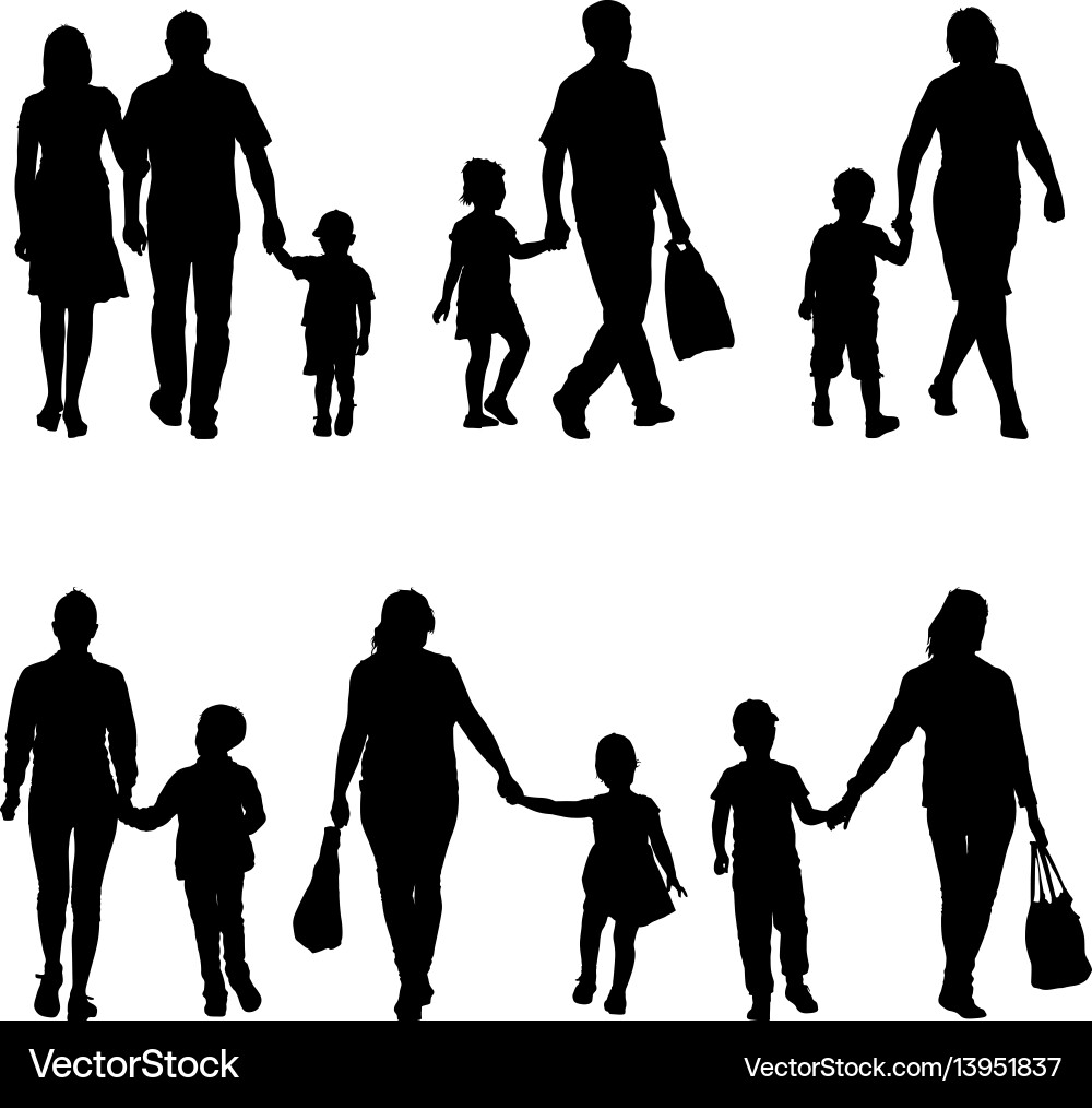 Happy Family Silhouette vector image
